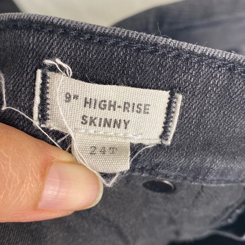 NWOT Madewell 9” High Rise Skinny Wash Black Jeans Size 24 - Picture 6 of 13